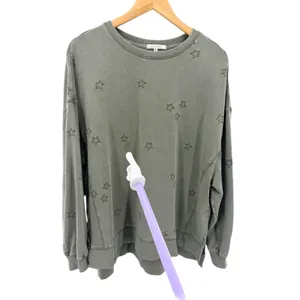 Z Supply Bo Gray Star Print Crewneck Sweatshirt Long Sleeve Casual‎ Pullover M thumbnail 3