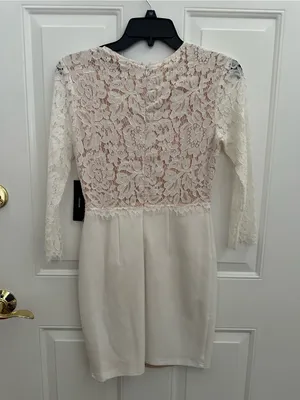 Lulus Lace Bodice Sheath Dress - White thumbnail 6