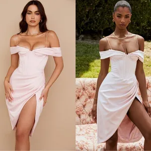 NWOT HOUSE OF CB 'Camila' Blush Off Shoulder Corset Dress sz XS thumbnail 4