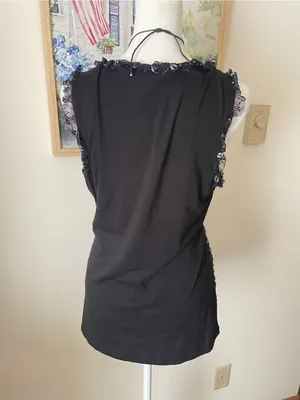 Maurices Studio Y Vintage Y2K Red Black Ruched Metallic Lace Tank Top Whimsigoth thumbnail 3