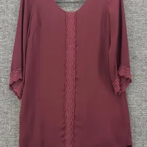 ASTR the Label Womens Tunic Top XS Wine Falll Relaxed Chifon Crepe Flowy thumbnail 9