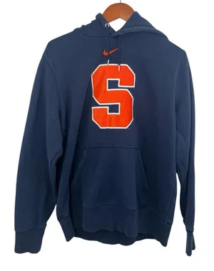 Y2K Nike Syracuse Hoodie Navy Blue Orange Mens Large Sweatshirt University thumbnail 1