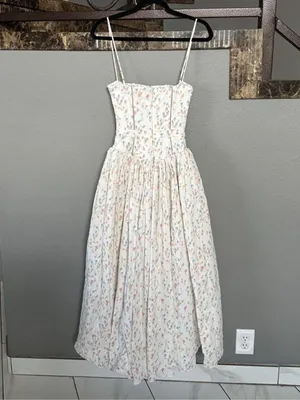 House of CB Ysabella White Posy Print Cotton Maxi Sun Dress thumbnail 3