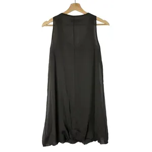 Zara‎ Charcoal Gray Y2K Beaded Scoop Neck Bubble Hem Mini Dress S thumbnail 2