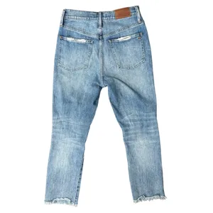 Madewell Blue Distressed Raw Hem Light Wash Stretch Perfect Vintage Jeans sz 26 thumbnail 6