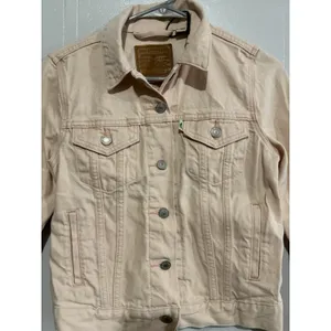 LEVI'S FRESH ORIGINAL TRUCKER‎ JACKET WOMENS XS PINK JEAN DENIM Botanical thumbnail 2
