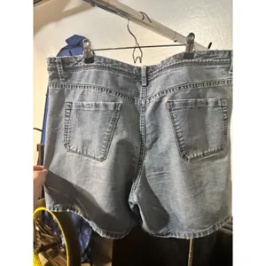 vintage High Waisted Denim Shorts Light Wash Jean jort Plus Size 18 Faded Glory thumbnail 4