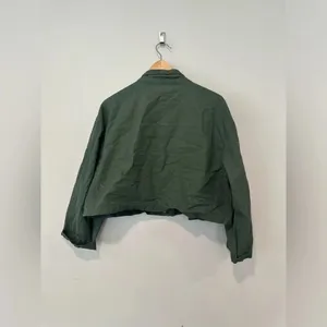 Zara military green Utility cropped jacket women size Medium thumbnail 5