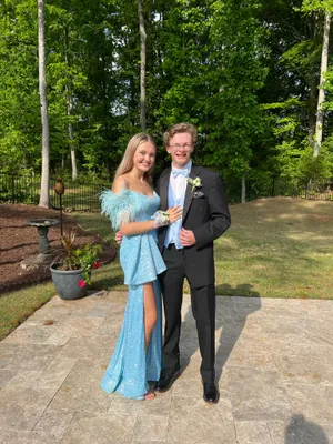 Sherri Hill Prom Dress Blue Sequin thumbnail 3