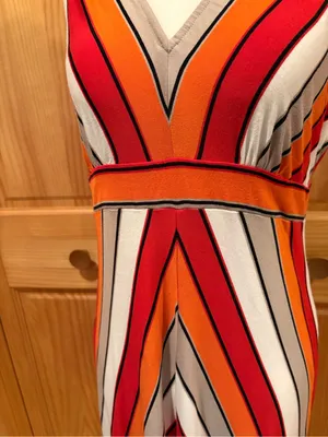 Calvin Klein Chevron Striped Sleeveless Jersey Dress women’s 12 thumbnail 4