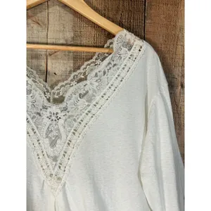 Vtg 80s Christian Dior Saks Fifth Avenue Lace Nightgown Cream White Slip Dress thumbnail 3