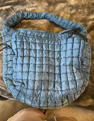 Blue puffer shoulder bag thumbnail 1