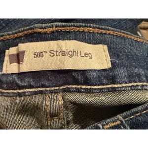 Levis 505 Straight Leg Jeans Womens 8 L Dark Wash Denim Stretch New NWT thumbnail 8