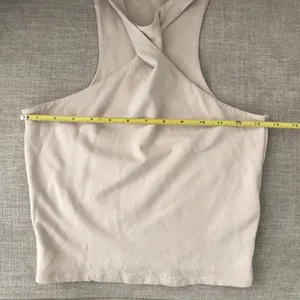 Abercrombie & Fitch Twist Neck Front Tank Cropped Crop Top Small Cream Beige thumbnail 10
