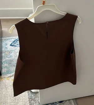 Banana republic vegan leather shell size m brown thumbnail 2