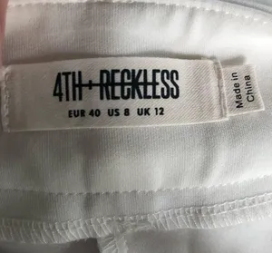 4th & Reckless High Waisted Trouser Pant Sz. 8 Ivory Pleated Pocked Wide Leg thumbnail 6