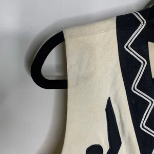 Vintage Geometric Vest Cream Black Sz 10 Lined ? Linen thumbnail 7