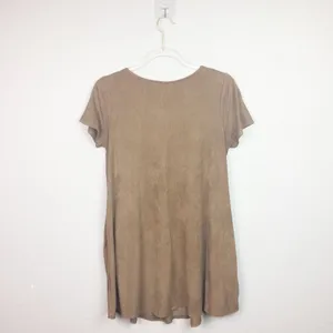 • MITTOSHOP • Brown Faux Suede Dress w/Pockets thumbnail 6