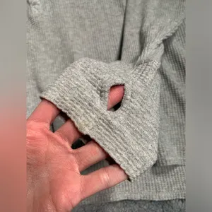 Aerie offline Gray Waffle Knit Henley Top small thumbnail 5