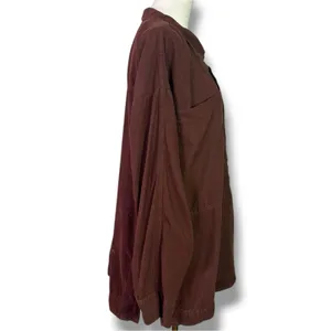 Anthropologie Pilcro Corduroy Popover Tunic Top in Brown Large 70s Fall Bohemian thumbnail 6