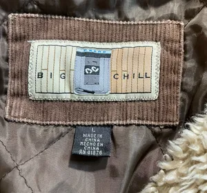 Big Chill Vintage Brown Corduroy Sherpa Collar Jacket Size L thumbnail 8