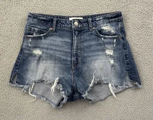 Bke Billie Denim Jean Shorts 2" High Rise Cut Off Distressed Festival Women's 29 thumbnail 1