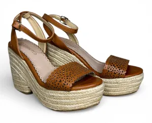 RESTRICTED BRAND Jute Platform Espadrille Wedge Sandal Sz 7 thumbnail 1