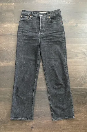 Levi’s Ribcage Straight Ankle Jeans W26 Black thumbnail 1