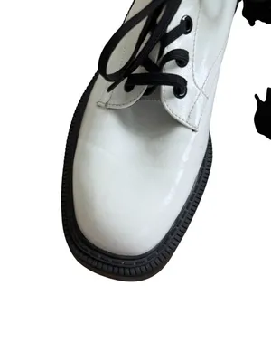 ZARA White Laceup Platform Oxfords Size 38 / 7.5 thumbnail 7