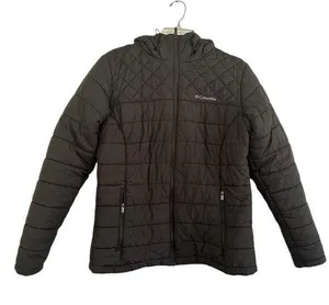 Columbia Women's Black Lightweight Puffer Jacket with Pockets and Logo Medium thumbnail 1