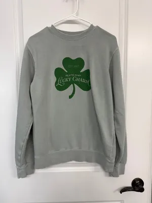 Club Pilates Lucky Charm Shamrock Graphic Sweatshirt XS thumbnail 3