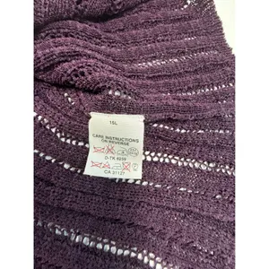 DKNY Petite V Neck Knit Sweater Purple Rayon Blend Women's‎ Size M/L thumbnail 5