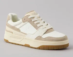 American Eagle White Beige Taupe Varsity Retro Sneaker Chunky Platform Shoes thumbnail 1
