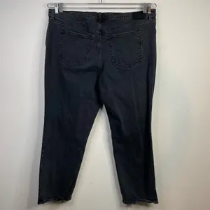 Abercrombie Fitch 90s Straight Ultra High Rise Distressed Black Jeans 35 20 new thumbnail 7