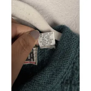 Vtg Forenza Mohair Wool Women's‎ M Teal Button Up Cable Knit Sweater Preppy 80's thumbnail 10