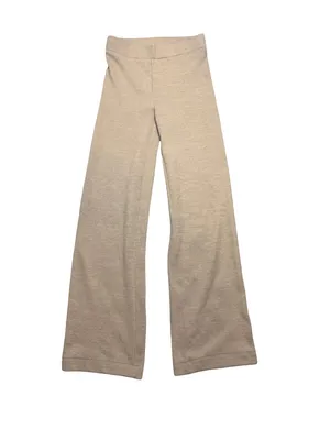 ✨White Fox Knit Flare Pants Tan High Rise Lounge‎ Wide Leg Small✨ thumbnail 2