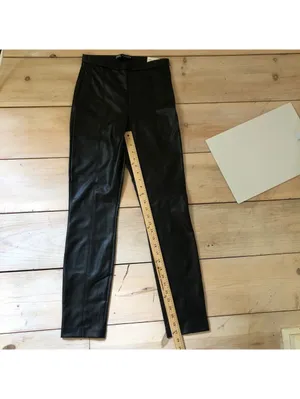 Zara NWT Women's Hi Rise Faux Leather Legging Size S thumbnail 10