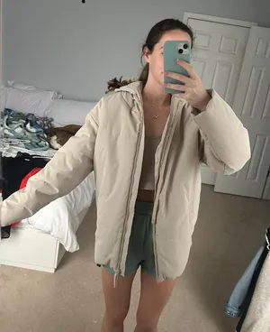 Amazon Brown Puffer Hooded Jacket thumbnail 1
