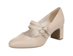 NWT Lifestride Jane Block Heel Pumps with Double Straps Tender Taupe Brown 5M thumbnail 1