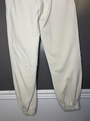 Brandy Melville Sweatpants Womens 160/84A White Fleece Jogger Elastic Waist thumbnail 7
