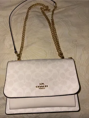Coach Cream Signature Chain Flap Shoulder Bag thumbnail 1