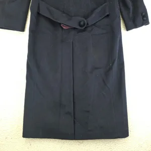 Vtg Charter Navy Blue Wool Long Coat Double Breasted‎ One Button Womens 6 Petite thumbnail 10