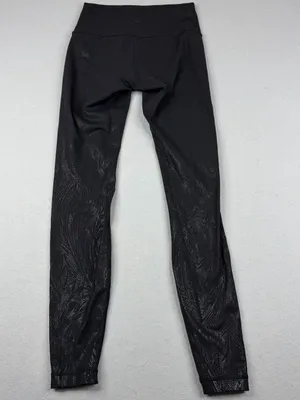 Lululemon Wunder Under High Rise 28 Logo Flourish Foil Leggings Black Size 4 thumbnail 3