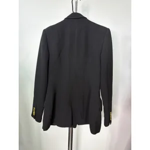 A.L.C. Women Black Double Breasted Gold Button Blazer Jacket thumbnail 6