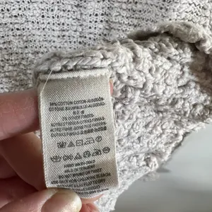 Free People‎ Womens Oversized V-Neck Textured Knit Sweater Beige Large thumbnail 5