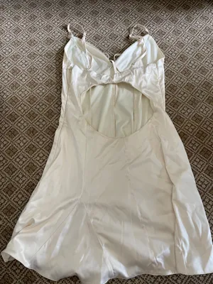 White Satin Slip Dress Size XS thumbnail 3