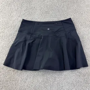 Athleta Ace Tennis Skort‎ Women M Black 13.5" Active Golf Skirt Shorts Pocket thumbnail 6