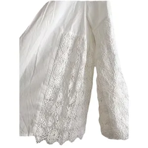White Cotton Blouse with Floral‎ Lace Bell Sleeve Romantic Victorian Style Top thumbnail 4