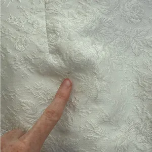 Lulu’s - Destiny Floral Jacquard Strapless Mini Dress Back Bow Detail in White thumbnail 3