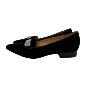 Adrienne Vittadini Palo Velvet Loafer Women 10 Black Crystal Formal Holiday Glam thumbnail 8